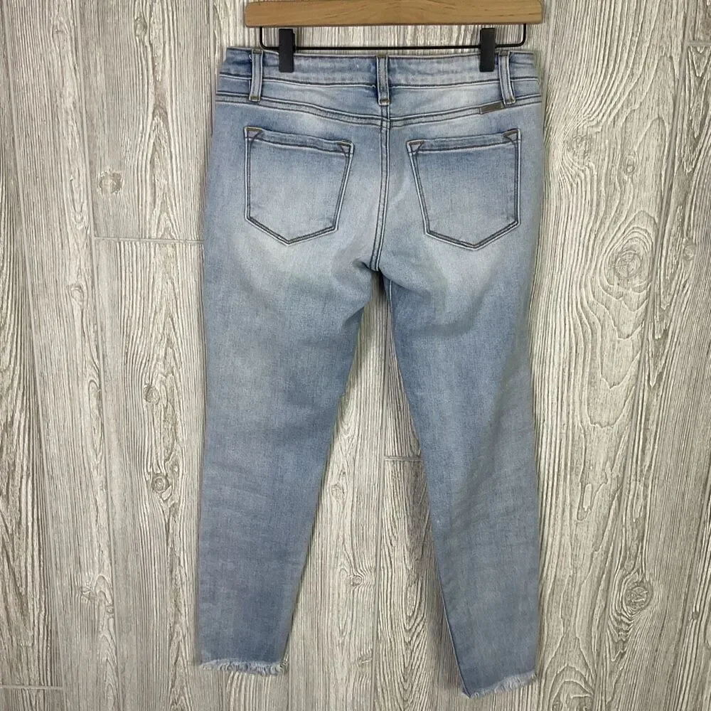 KanCan Distressed Ankle Skinny Jeans Women’s 9/28 Raw Hem Light Wash #KC8392